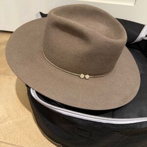 Worth & Worth 100% Beaver Felt Custom Hat–Box Teardrop Crown, 3½” Brim w/Cord